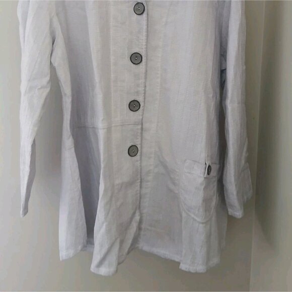 New Focus Casual Life Waffle Textured Jacket Size Large Purple Lagenlook Artsy - Picture 5 of 9